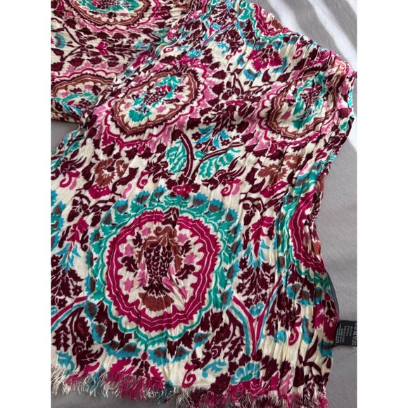 Vivante By VSA Floral Multicolor Lightweight Viscose Scarf/Shawl - Picture 3 of 9